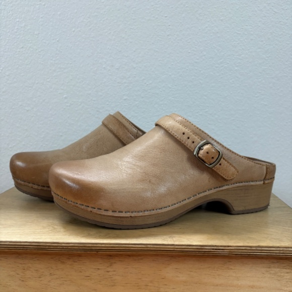 Dansko Tan Leather Mules - Picture 3 of 6